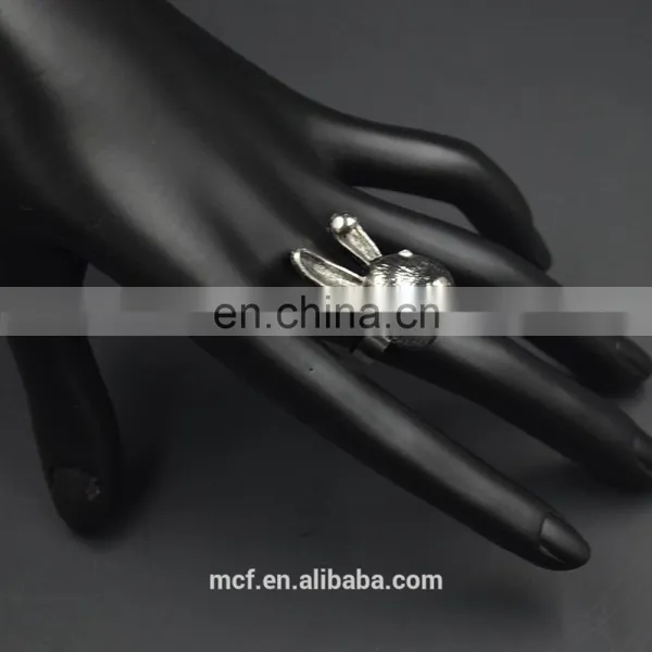 MCR-0017 In Stock Latest Fashion Bunny Design Silver Rings for Women photo-2