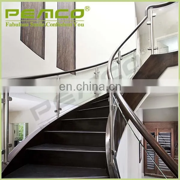 Modern Custom Design Indoor Stair Glass Stainless Steel Railings Price photo-2