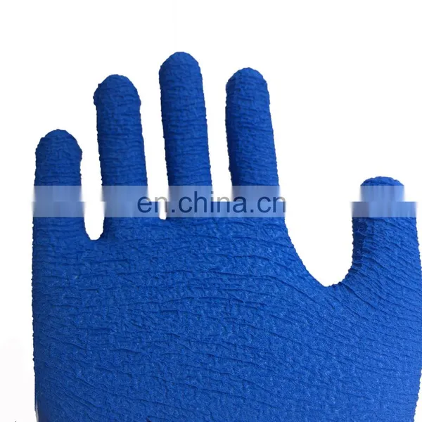 Half Wave Wrinkle Hanging Wear Non-Slip Dipped Rubber Protective Gloves photo-5
