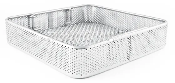 Screen Baskets Made of Perforated Plate Instrument Baskets With Wire Mesh Lids photo-2