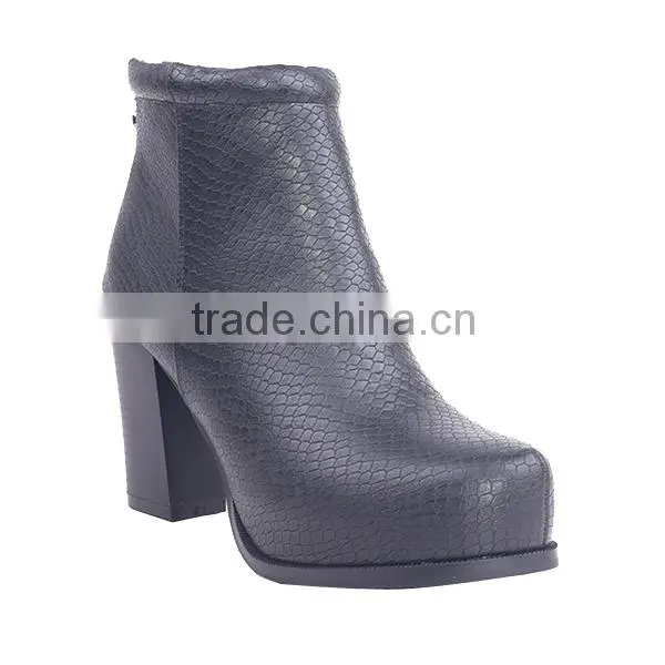 Fashionable Italian Woman Ankle Boots Gravity Walking Back Zipper High Heel Boots photo-2