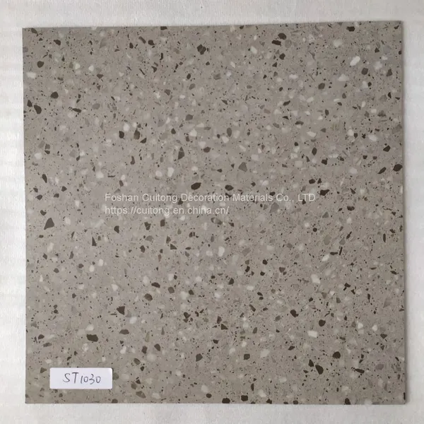 Grey Plastic Floor Tile Factory Warehouse Dormitory Canteen Office Marble PVC Floor Glue 2mm Engineering Stone Plastic Floor photo-5