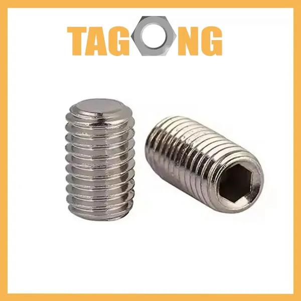 High Quality DIN 916 Hex Socket Drive Stainless Steel Set Screw Grub Screw Cup Cone Point