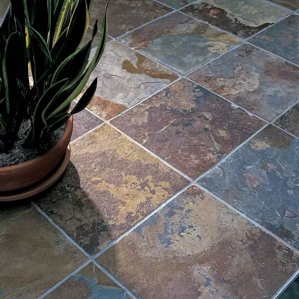 300×300mm Natural Rusty Slate Floor Tile, Natural Split, Fade Resistant & Anti Slip, Custom Sizes for Villa Kitchen Wine Cellar Indoor Decoration