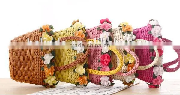 Fashion Girl's Beige Paper Straw Craft Bag photo-6