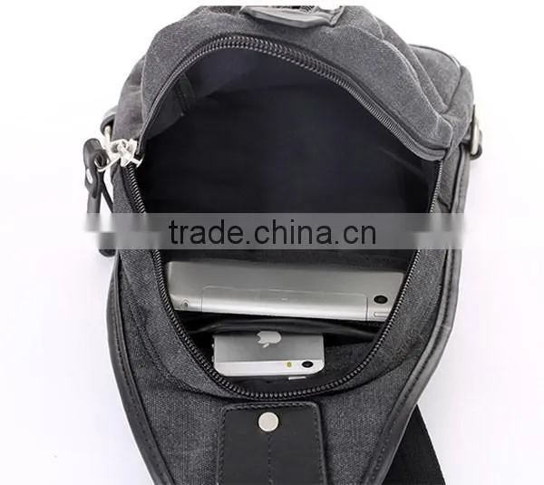 Leisure Style Canvas Leather Material Men Chest Bag photo-6