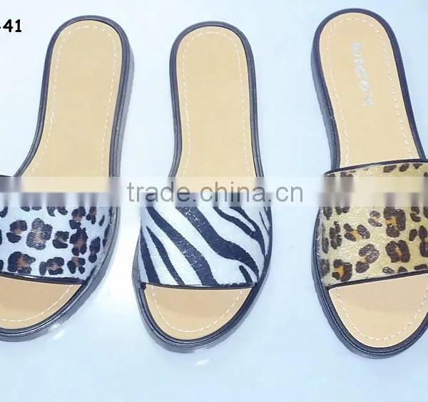 2015 PU Leather Upper PCU Ladies Slippers