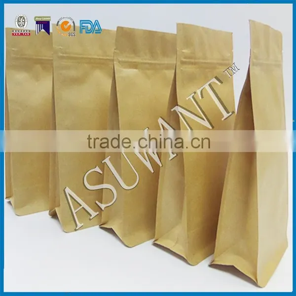 Custom Printed Heat Seal Food Safe Block Bottom Food Packing Plastic Zip Lock Bag photo-4