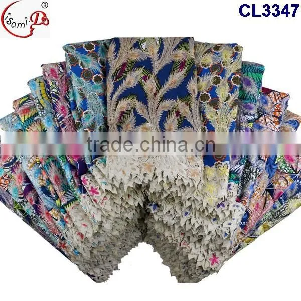 CL3347 New Design Popular Wax Lace Fabric,wholesale Price Multi Color Wax Lace for Sale