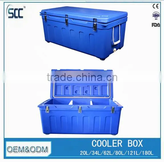 Rotomolding Insulated Plastic Fish Ice Cooler Box, Ice Cooler Box With Rope Each Side photo-2