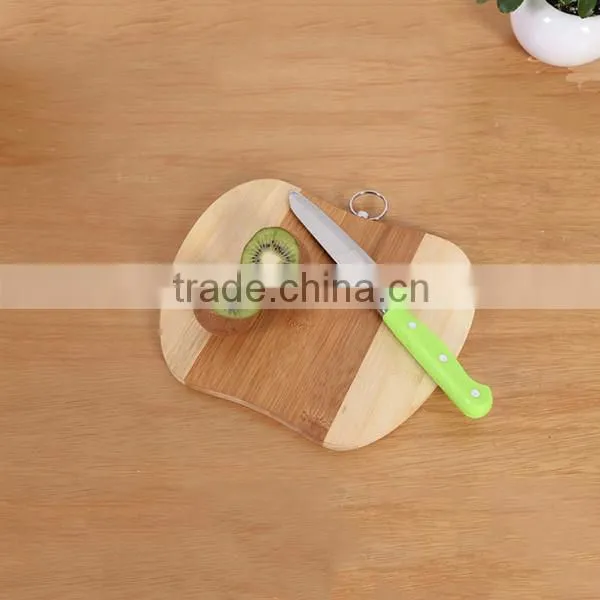 100% Natural Bamboo Apple Shape Cutting Board Fruit Vagetable Chopping Block Wirh Holder photo-2