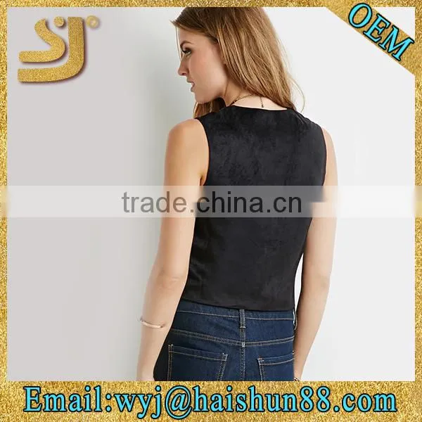 Studded Fringe Faux Suede Vest photo-3