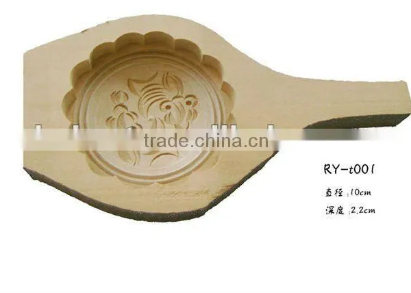Elegant Design Wood Mooncake Mold With Single Stamper T001