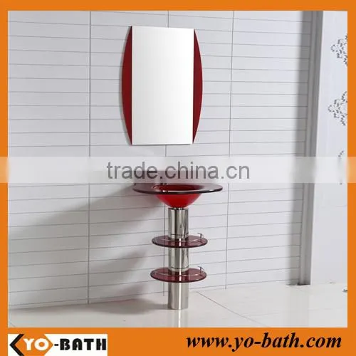 Coloured Glass Washing Basin, Glass Waterfall Basin Tap, Glass Basin Countertop YO-G018 photo-2