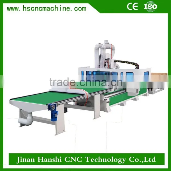 HSA1325 high automatic CNC uploading and downloading,nesting, optimizing cutting orders, spindle moulder woodworking machine