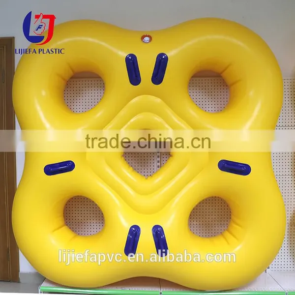 Inflatable water park games water ski tube for four person