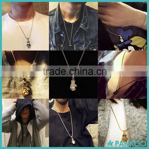 Wholesale Punk Style 18k Gold Plated Boxing Glove Pendant,stainless Steel Fist Glove Necklace Pendant