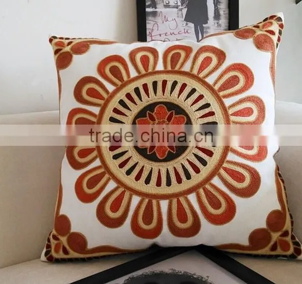 High Quality Household Embroidery Cotton Pillow Case Cover, Living Room Sofa Chair Office Squire Geometric Cushion Cover photo-4