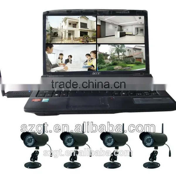 USB Quad Digital DVR With Video Record 2.4ghz Mini Usb Wireless Camera With Receiver 2.4g Wireless Usb Receiver Kit photo-2