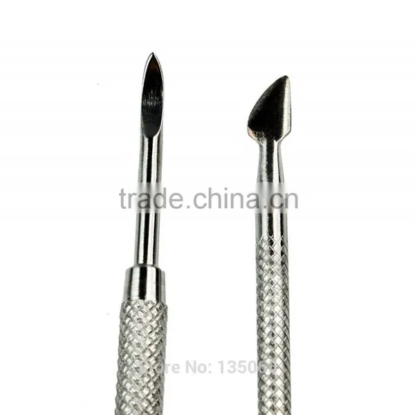 New 2Pcs Nail Art Stainless Steel Pusher Remover Tool Trimmer Set Accessories photo-5