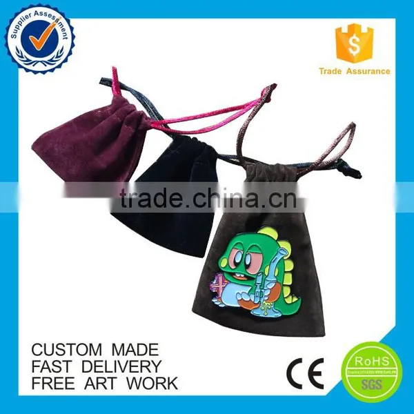 Printing Logo Custom Velvet Jewelry Bag for Metal Lapel Pin Badges photo-5