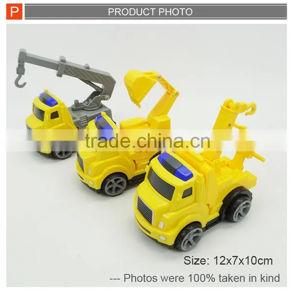 Mini Plastic Friction Building Toy Car Truck 3pcs photo-5