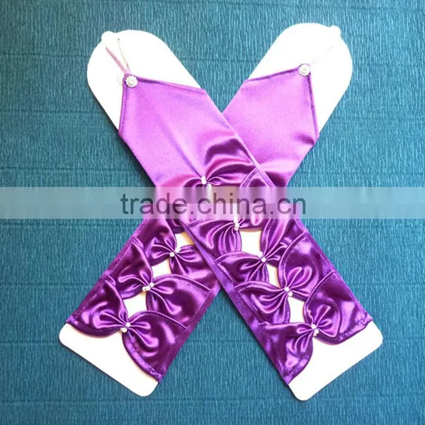 Wholesale Cheap Custom Fingerless Bridal Satin Gloves photo-2