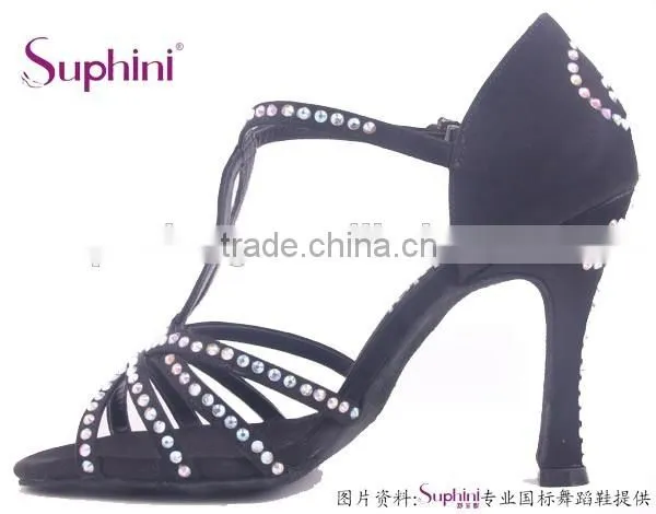 Glamourous Sexy Crystal Stone Ladies High Heel Latin Salsa Dance Shoes From Suphini photo-2