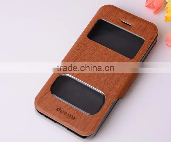 Double Sided Leather Case With Window for Iphone 5 Case Non Transparent photo-3