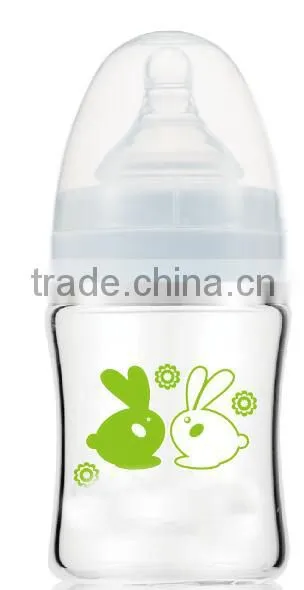 Babies Product Wide Neck Pyrex Glass Baby Feeder Bottles With Handle photo-3