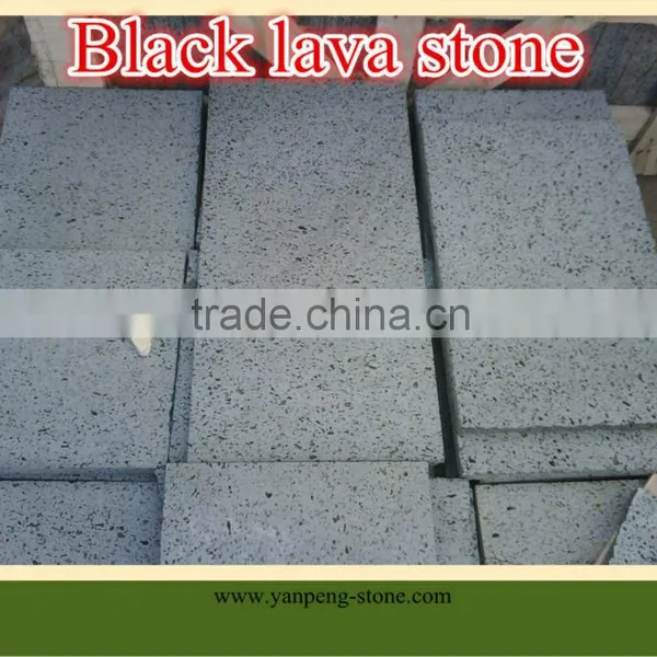 black lava stone