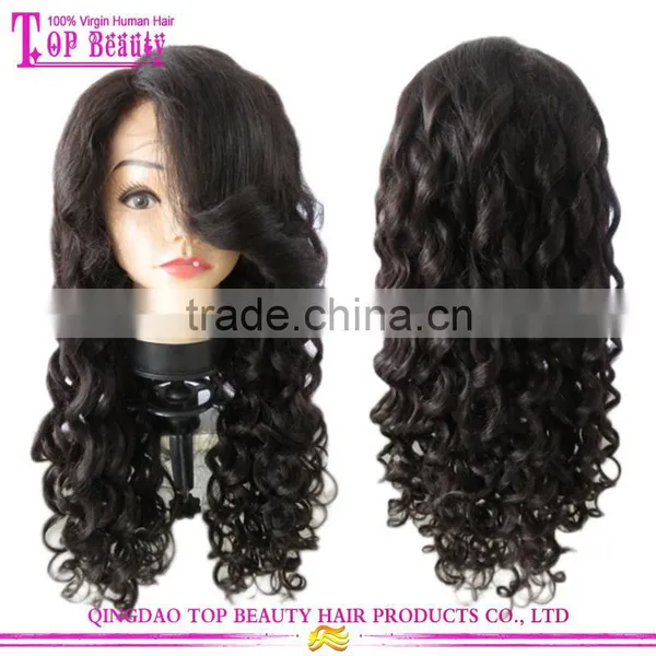 Cheap Brazilian Loose Wave Full Lace Wig Glueless Virign Brazilian Hair Wig for Black Woman photo-6