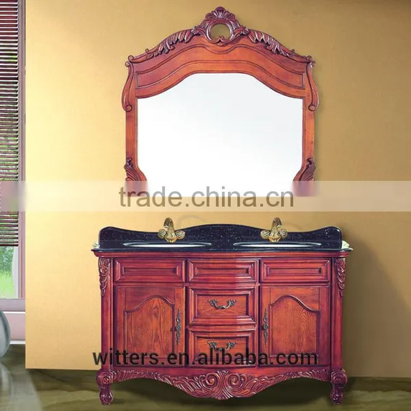 WTS-1011 Traditional Style Antique Mirrored Cabinets Type Classic Bathroom Vanity photo-5