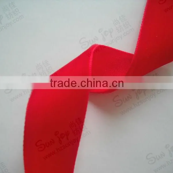 Woven edge red velvet ribbon wholesale