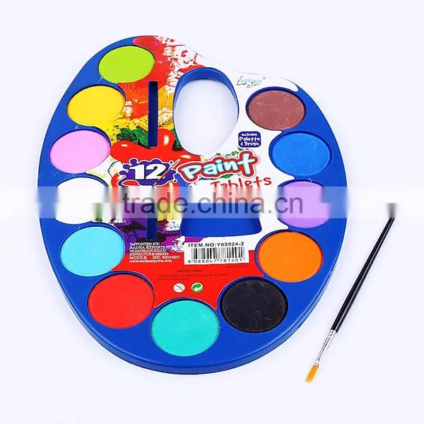 Wholesale 12 Colors Chinese Watercolor Paints Cakes Set for Kids,promotional Powder Paint Watercolor Palette photo-6