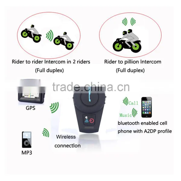 1 Pcs BT Interphone Bluetooth Helmet Intercom Headset Full Duplex Intercomunicador Bluetooth For 3 Rider 500M Intercom photo-5