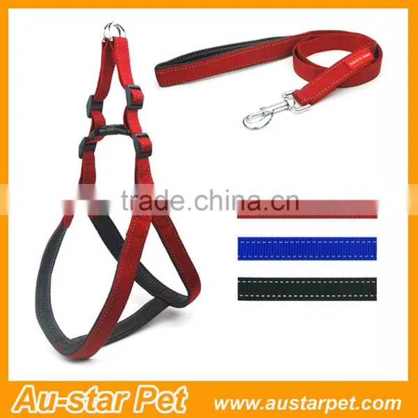Hot-sales Comfortable Foam Padded Pet Dog Harness and Leash Set With Reflective Strip photo-2
