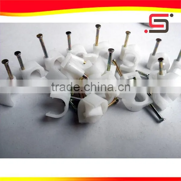 electric wire round metal plastic nail hook cable clip