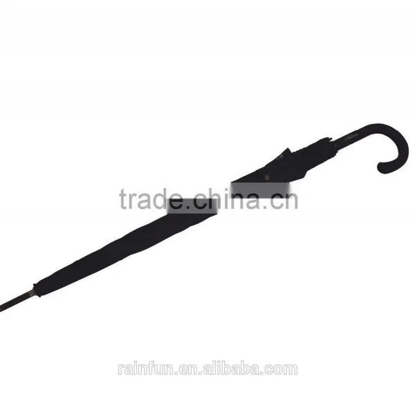 Black Pongee Automatic Open Long Umbrella photo-5