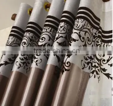2015 Moden Flocd Blackout Fabric Window Curtain Home Textile Sun Protection Curtain photo-2