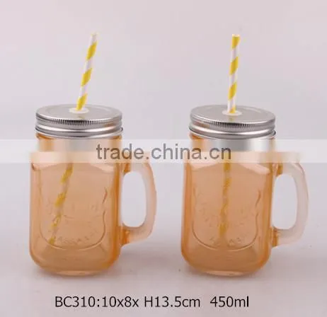 Glass Mason Jar Sprayed Color With Metal Lid photo-2