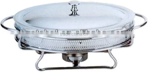 Oval Food Warmers With Chorme Line Stand