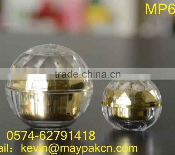Hot Sale With Good Quality Double Wall With Beauty Ball Made in China Square Golden Acrylic Cream Jar photo-2
