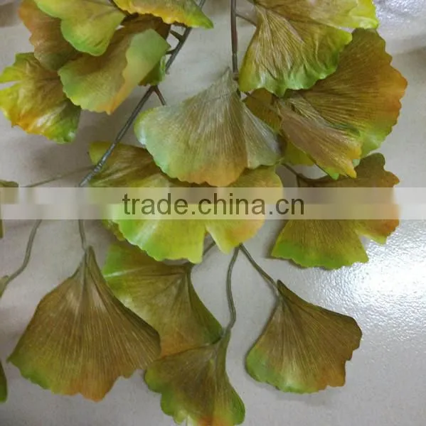 SJ070917 Artificial Golden Ginkgo Leaf/wholesale Folium Ginkgo Leaves Sale photo-3
