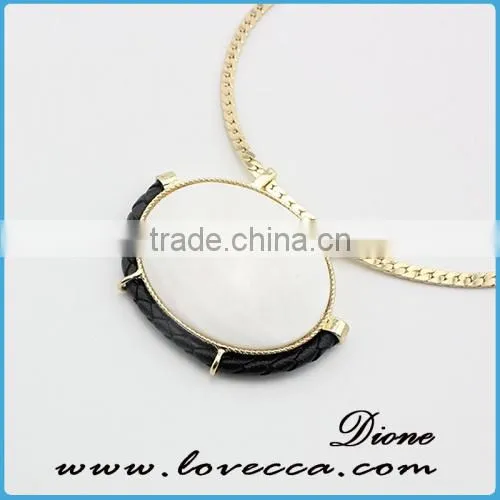 14K Gold Round Druzy Necklace Gemstone Pendant Necklace photo-2