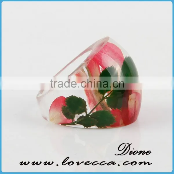 Rose Flower Resin Ring Newest Deisgn Clear Resin Rings Jewelry photo-6