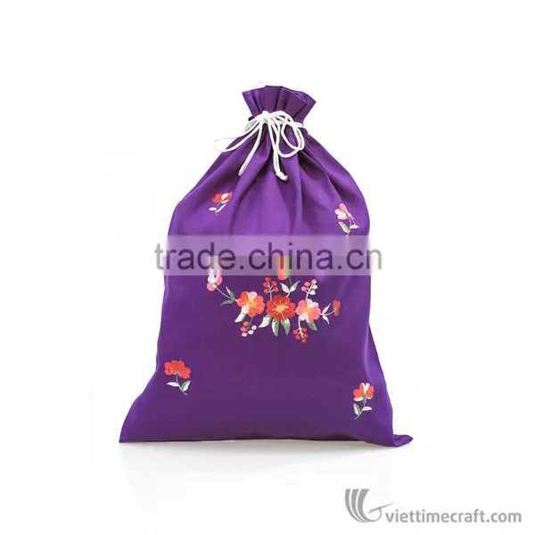 Handmade Embroidery Silk Underwear Storage Bag, Lingerie Drawstring Bag photo-2