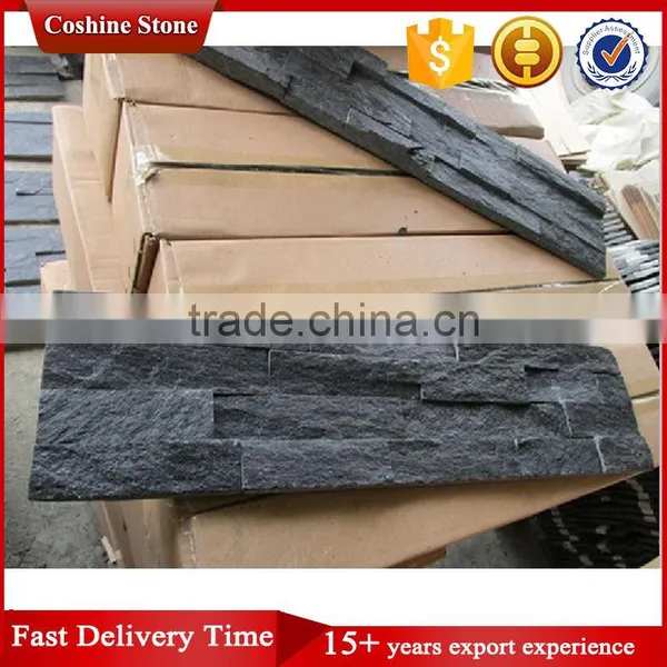 Cheap Natural Building Split Face Black Precious Slate Stacked Stone photo-4