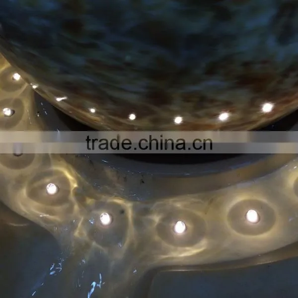LED Yellow Light Color Resin and Sandstone Fountain With Ball photo-4