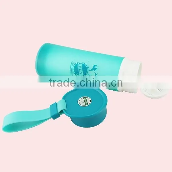 320ML BAP Free Plastic Double Wall Water Bottle With Silicone Handle photo-2